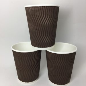Стакан гофрований коричневий 250 ml 20шт/паков